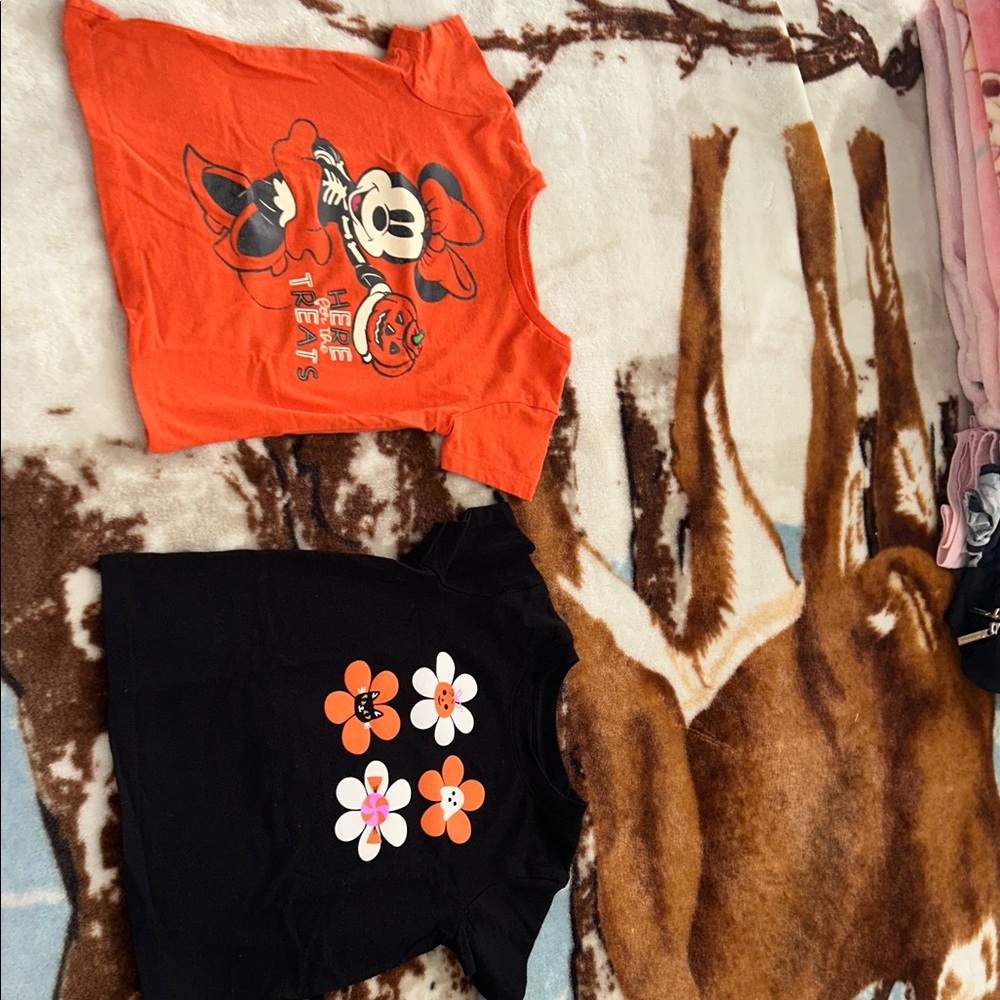 Orange and Black Graphic Tees